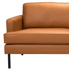 72" Brown Polyester Sofa With Black Legs