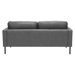 72" Gray Polyester Sofa With Black Legs