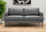 72" Gray Polyester Sofa With Black Legs