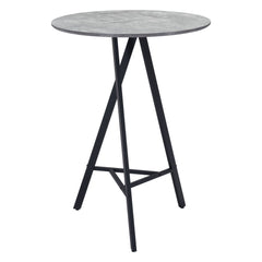 32" Gray and Black Rounded Steel Bar Table - Homeroots