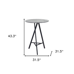 32" Gray and Black Rounded Steel Bar Table - Homeroots