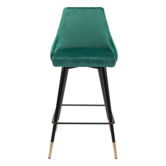 26" Green And Black Steel Low Back Counter Height Bar Chair