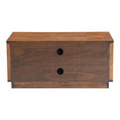 35" Walnut Mdf Cabinet_Enclosed Storage Entertainment Center