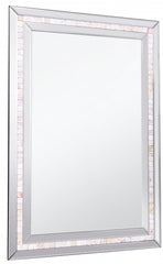 36" Silver Glass Framed Accent Mirror