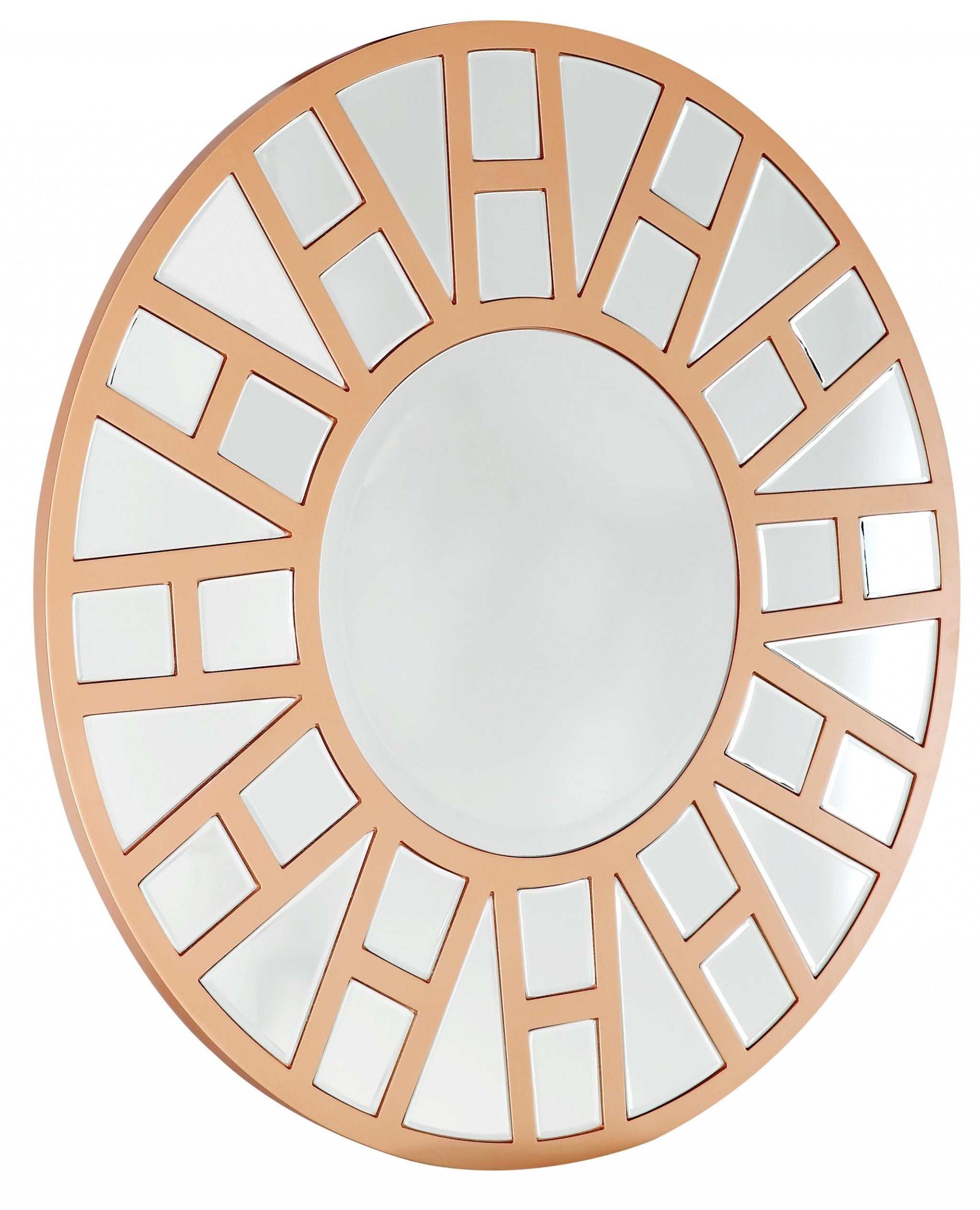 32" Gold Round Metal Framed Accent Mirror