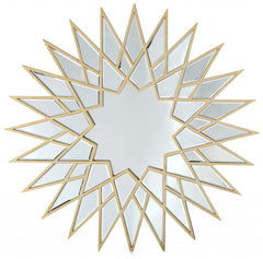 34" Gold Sunburst Metal Framed Accent Mirror