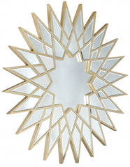 34" Gold Sunburst Metal Framed Accent Mirror