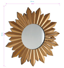 39" Gold Sunburst Glass Framed Accent Mirror - Homeroots