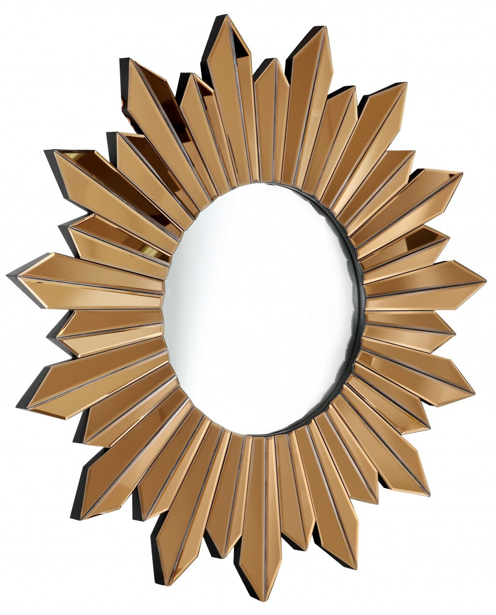 39" Gold Sunburst Glass Framed Accent Mirror