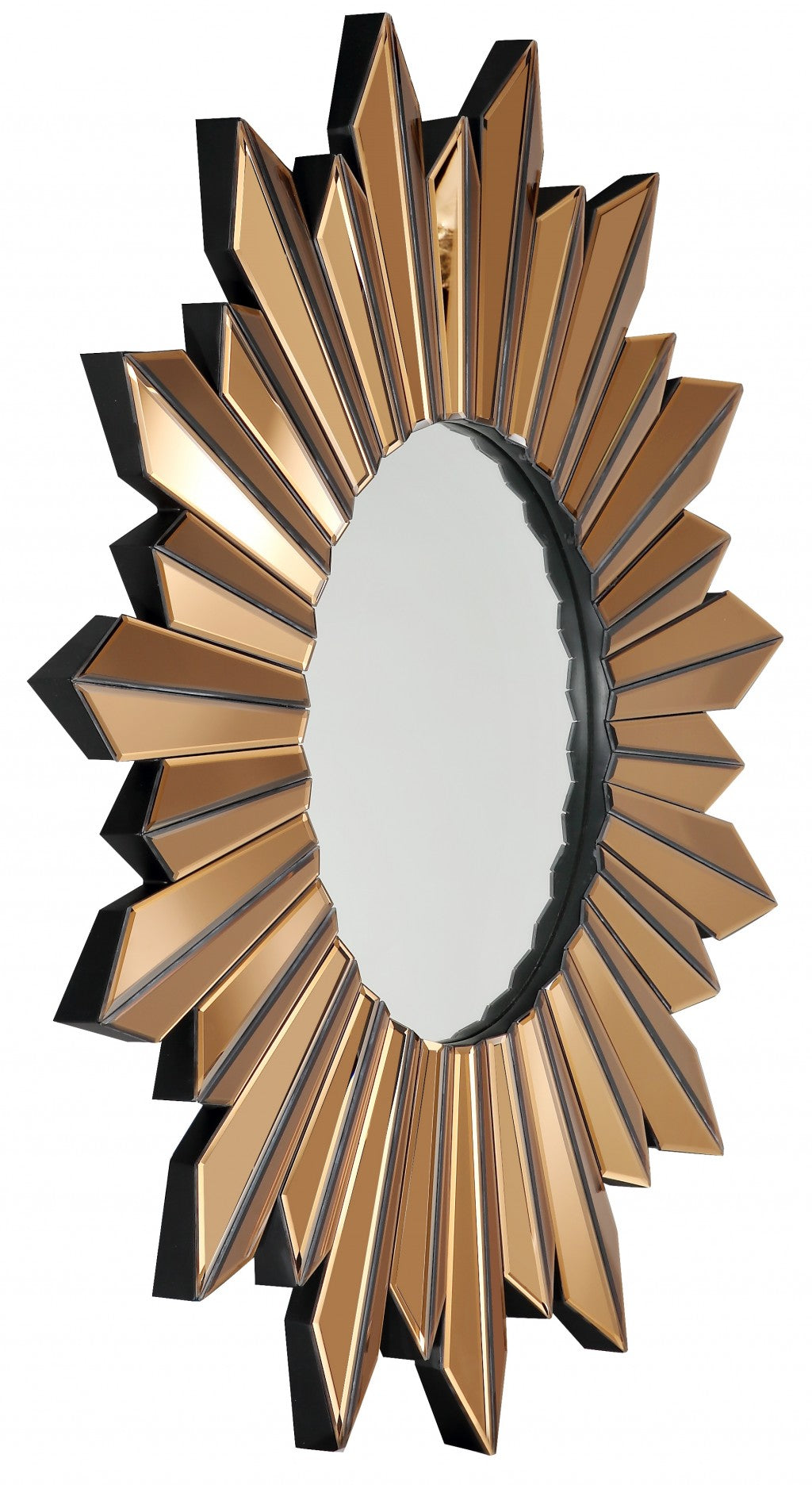 39" Gold Sunburst Glass Framed Accent Mirror