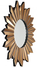 39" Gold Sunburst Glass Framed Accent Mirror