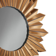 39" Gold Sunburst Glass Framed Accent Mirror - Homeroots