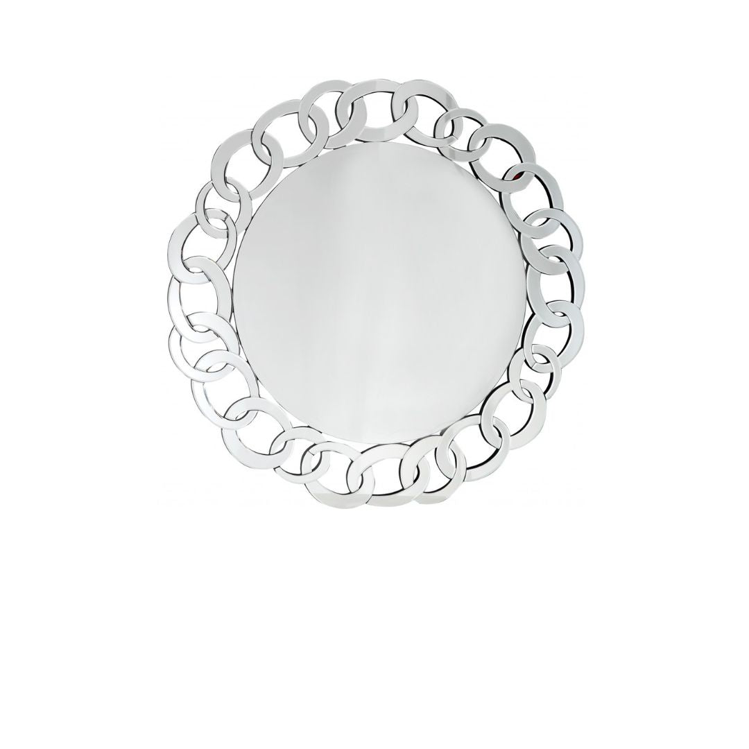 39" Clear Round Glass Framed Accent Mirror