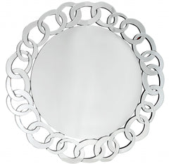 39" Clear Round Glass Framed Accent Mirror