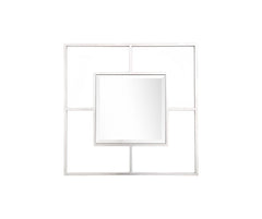 32" Silver Square Metal Framed Accent Mirror