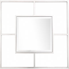 32" Silver Square Metal Framed Accent Mirror