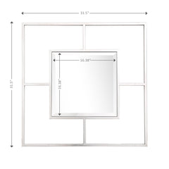 32" Silver Square Metal Framed Accent Mirror