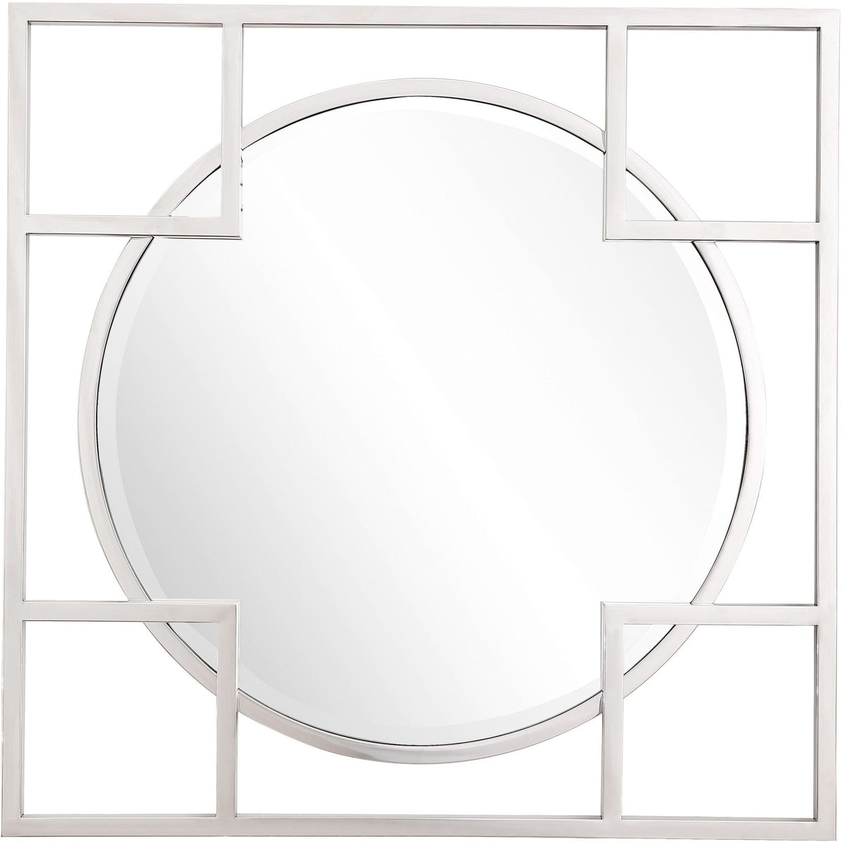 33" Silver Square Metal Framed Accent Mirror - Homeroots