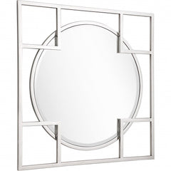 33" Silver Square Metal Framed Accent Mirror