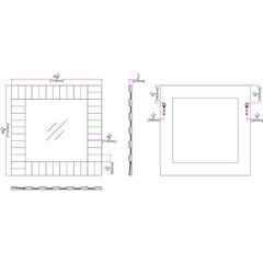 28" Clear Square Glass Framed Accent Mirror