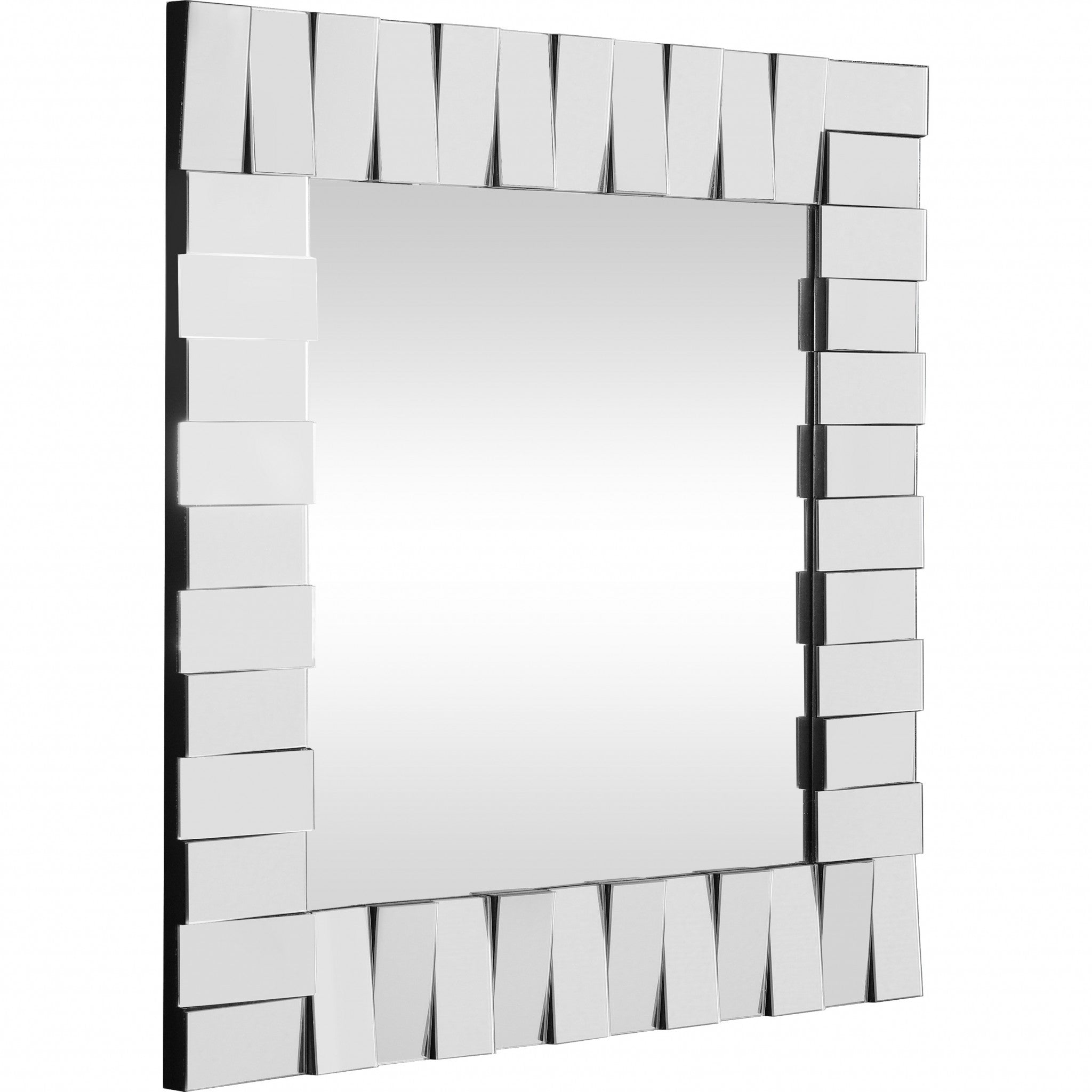 28" Clear Square Glass Framed Accent Mirror