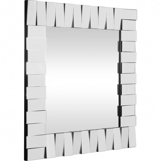 28" Clear Square Glass Framed Accent Mirror