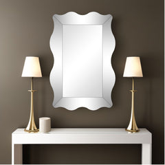 35" Clear Novelty Glass Framed Accent Mirror