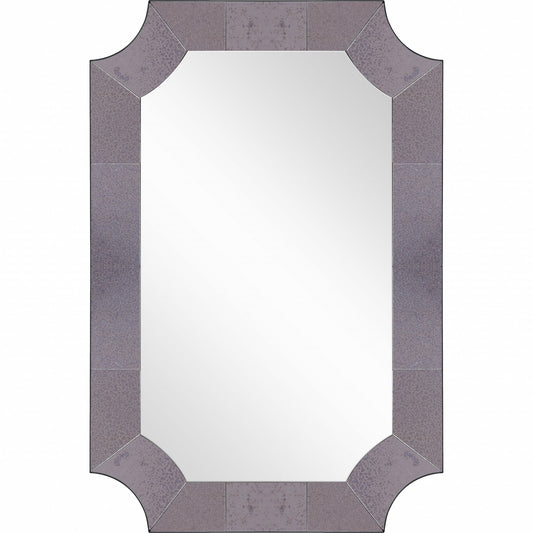 35" Gray Novelty Glass Framed Accent Mirror