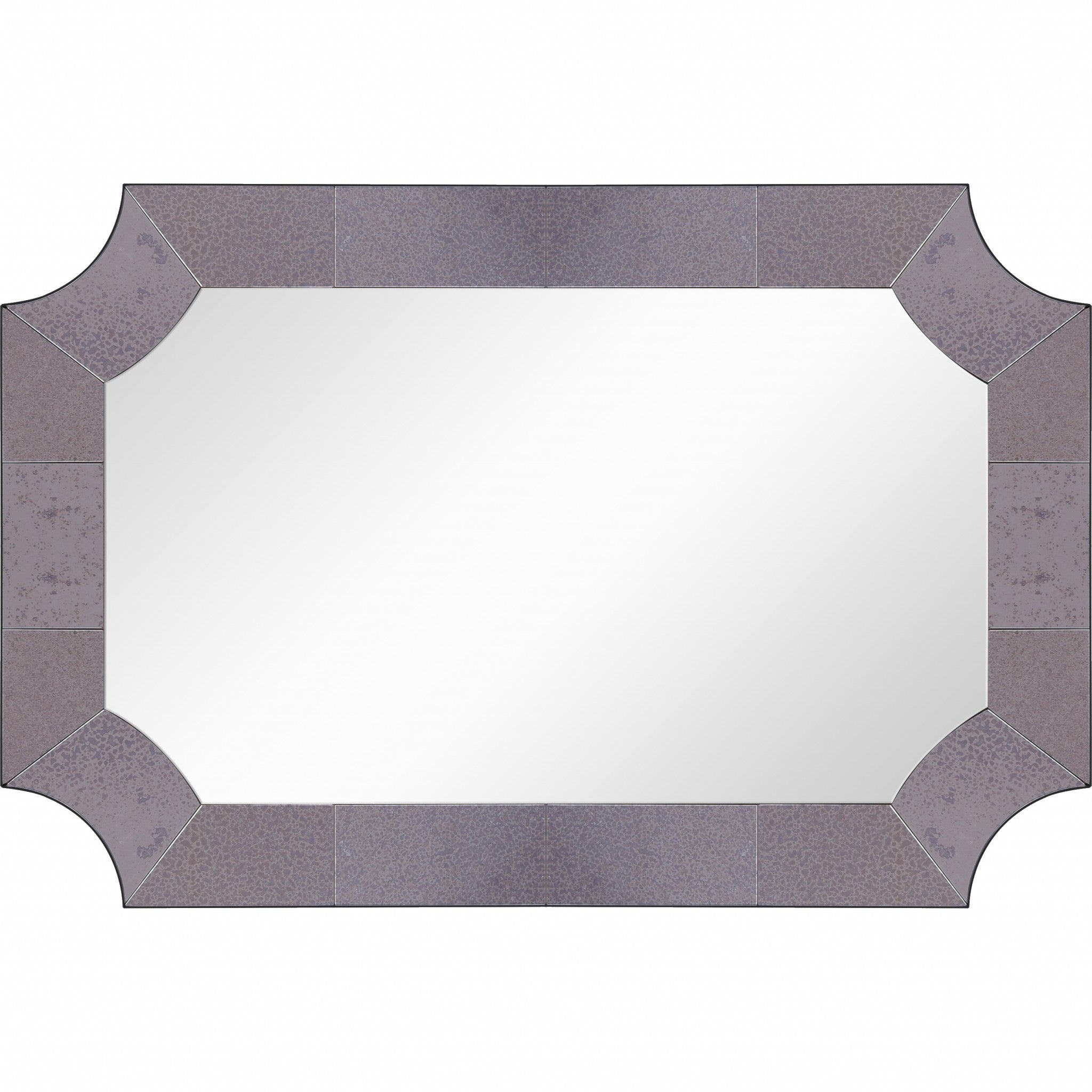 35" Gray Novelty Glass Framed Accent Mirror