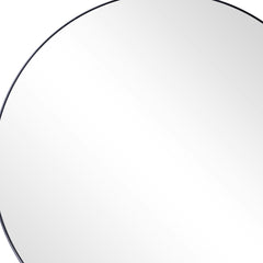 32" Black Round Metal Framed Accent Mirror