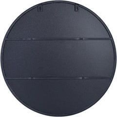 32" Black Round Metal Framed Accent Mirror