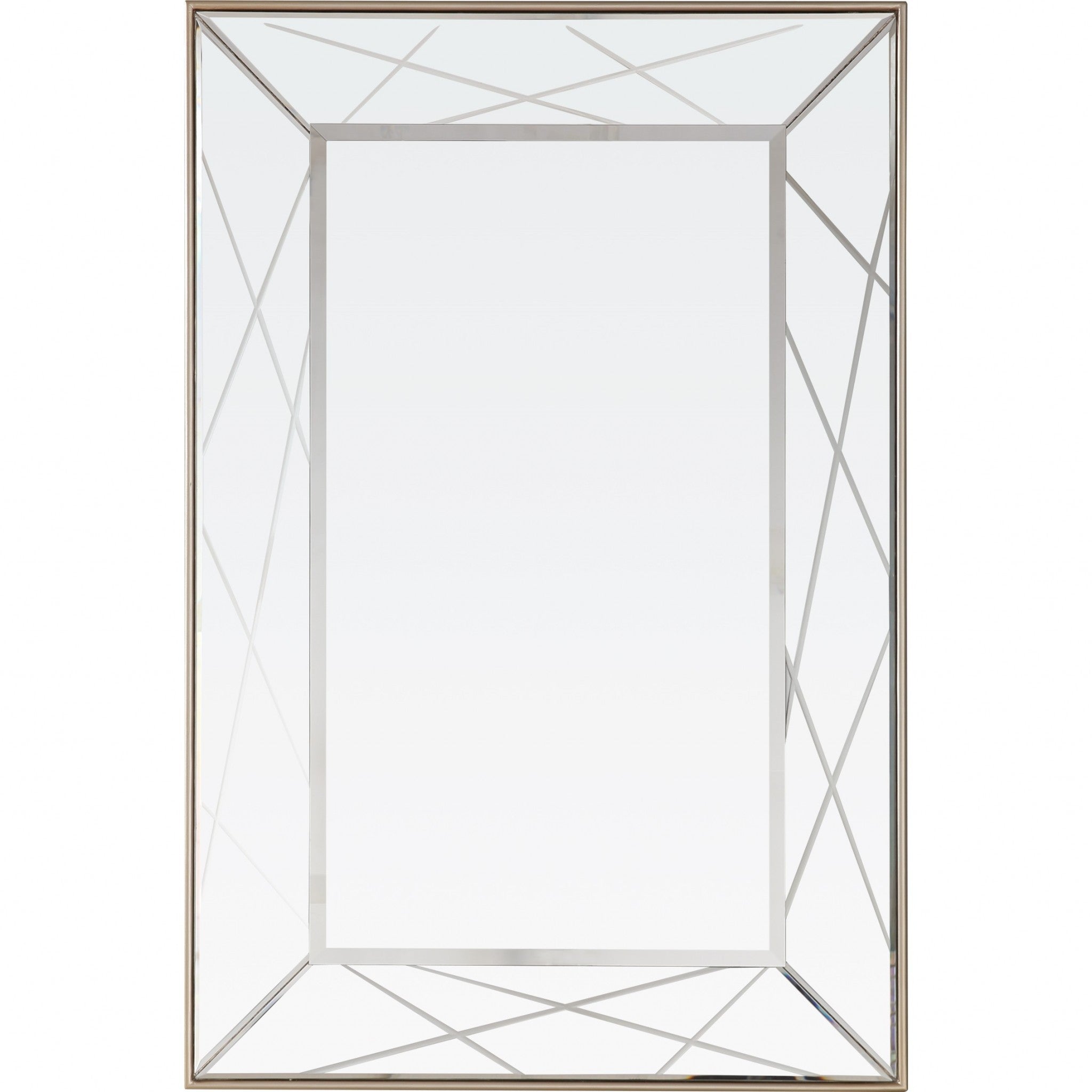 43" Champagne Metal Framed Accent Mirror