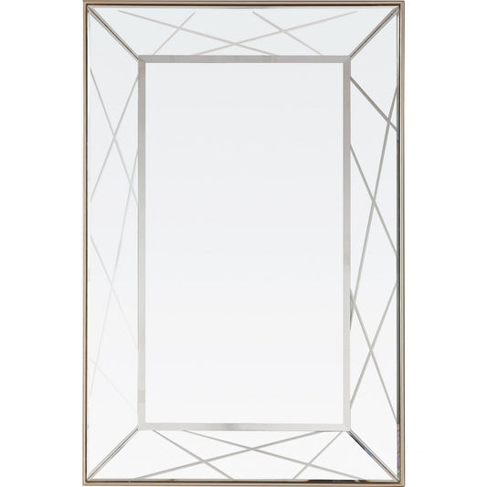 43" Champagne Metal Framed Accent Mirror - Homeroots