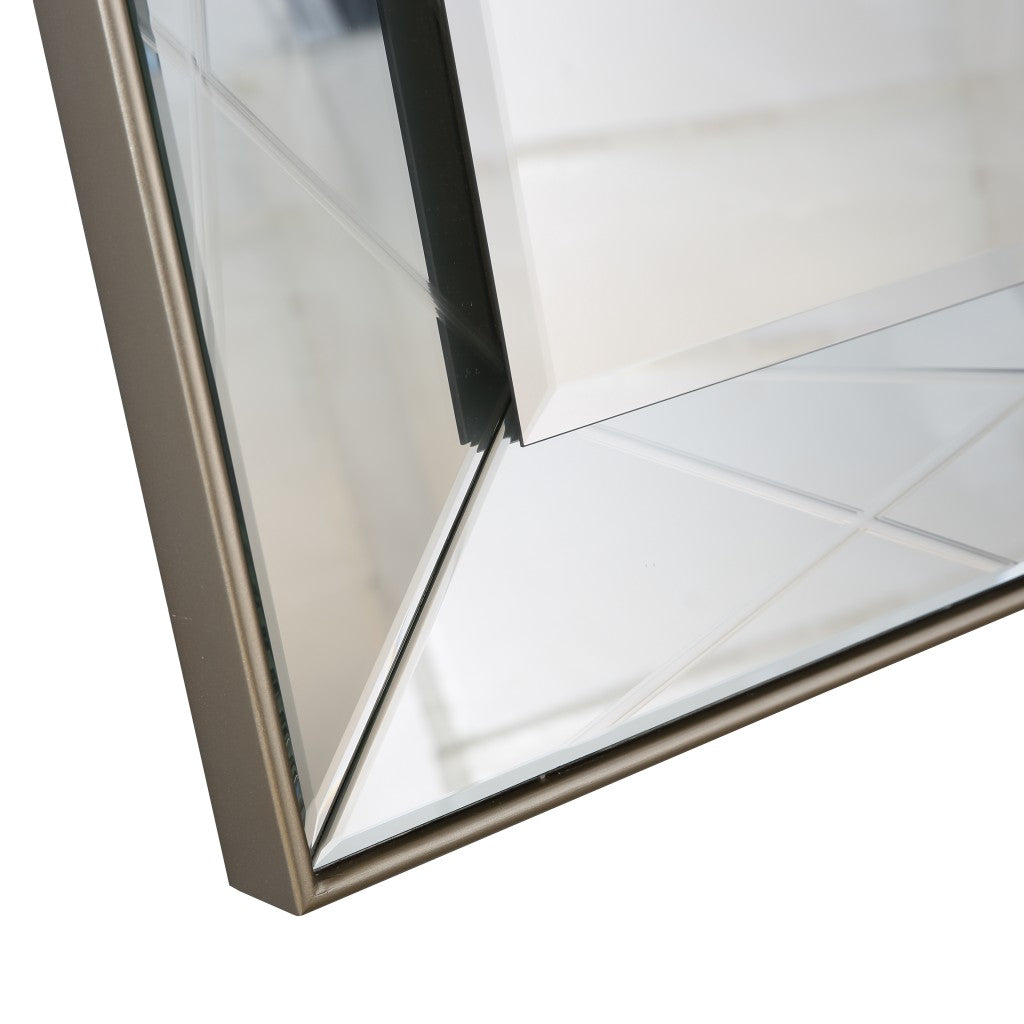 43" Champagne Metal Framed Accent Mirror