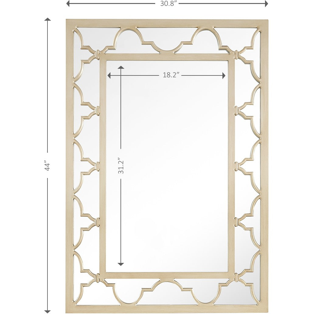 44" Champagne Metal Framed Accent Mirror