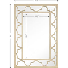 44" Champagne Metal Framed Accent Mirror