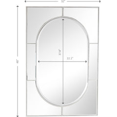 48" Silver Metal Framed Accent Mirror