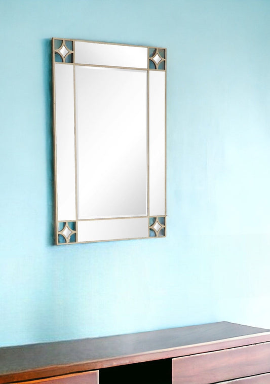 46" Champagne Framed Accent Mirror - Homeroots