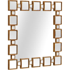 32" Gold Square Framed Accent Mirror