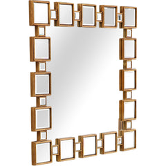 32" Gold Square Framed Accent Mirror