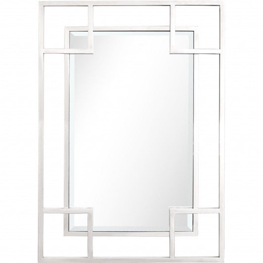 42" Silver Metal Framed Accent Mirror - Homeroots