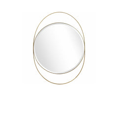 39" Gold Oval Metal Framed Accent Mirror