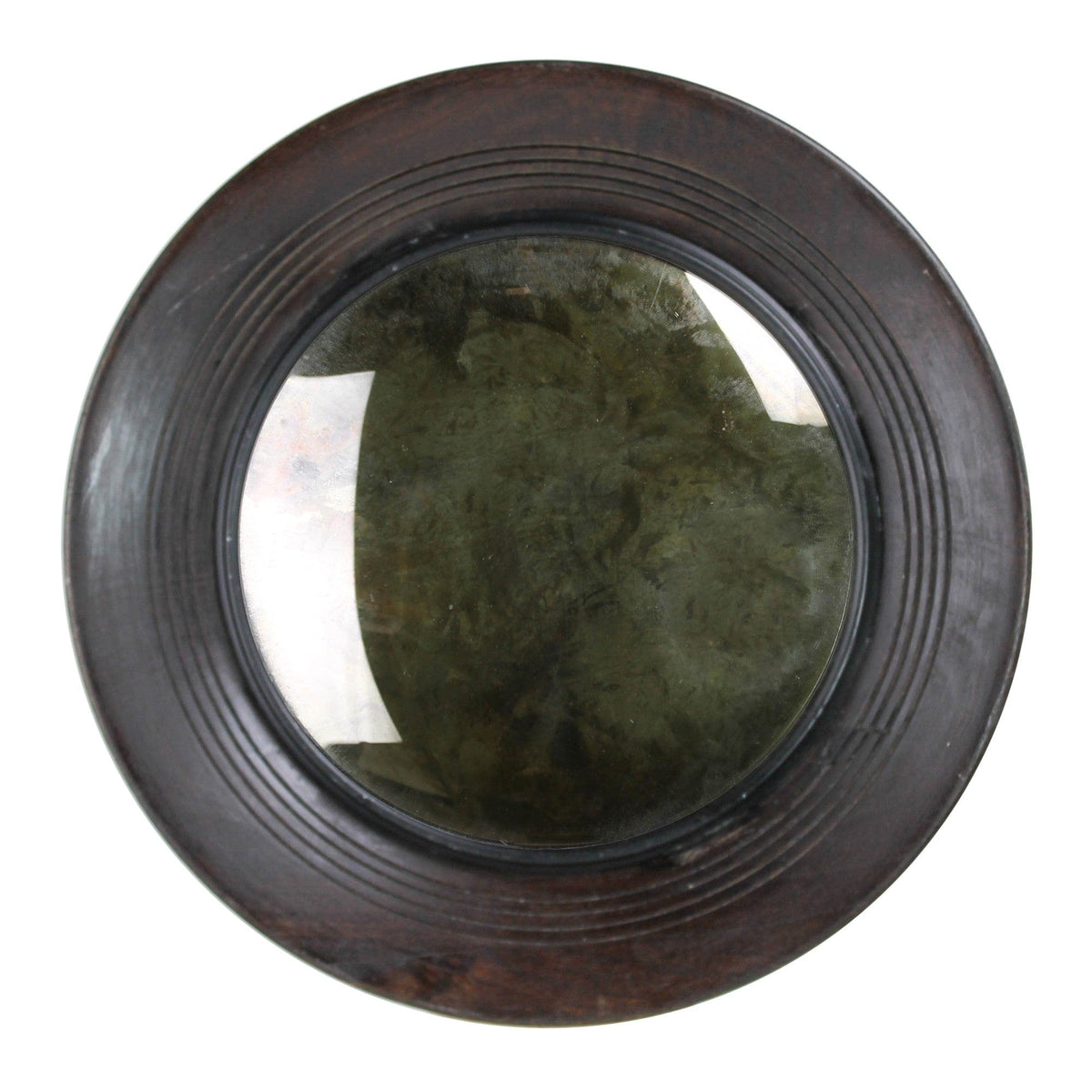 Dark Brown Wooden Convex Mirror - Homeroots