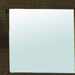 16" Brown Square Framed Accent Mirror