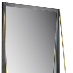 Black Metal Mirror with Shelf