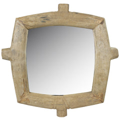 Natural Wooden Square Wall Mirror