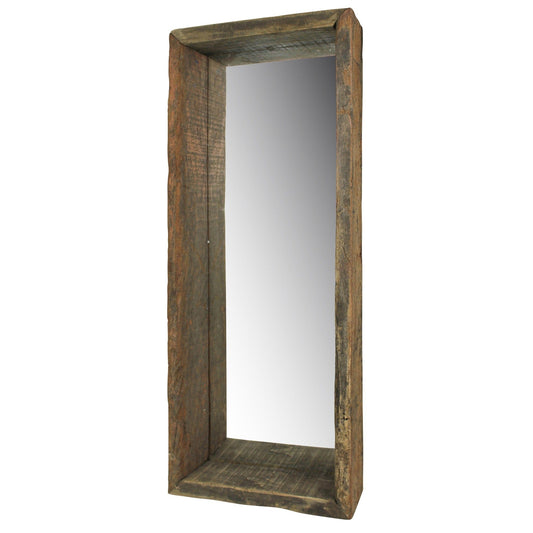 Petite Wooden Mirrored Shelf - Homeroots