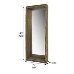 Petite Wooden Mirrored Shelf - Homeroots