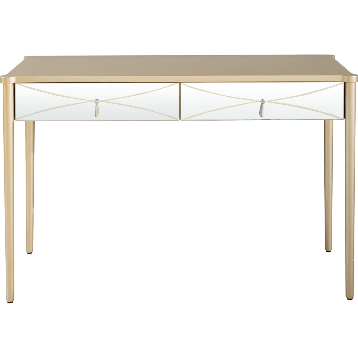 48" Champagne Mirrored Glass Console Table - Homeroots