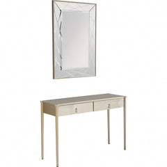 48" Champagne Mirrored Glass Console Table